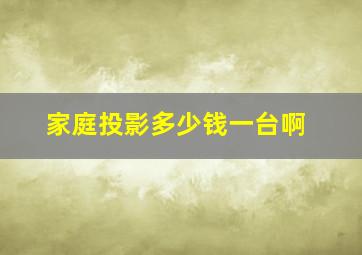 家庭投影多少钱一台啊