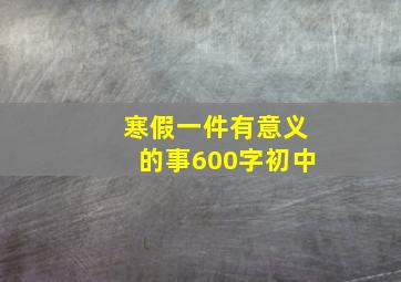 寒假一件有意义的事600字初中