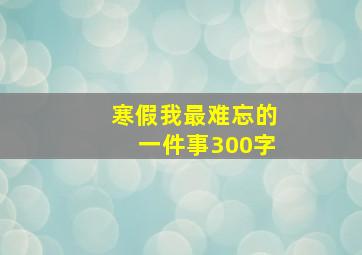 寒假我最难忘的一件事300字