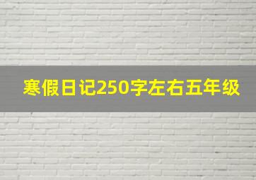 寒假日记250字左右五年级