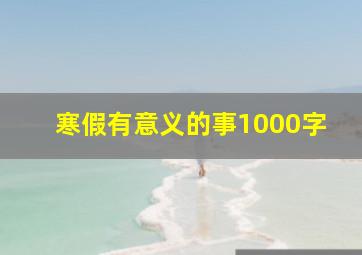 寒假有意义的事1000字