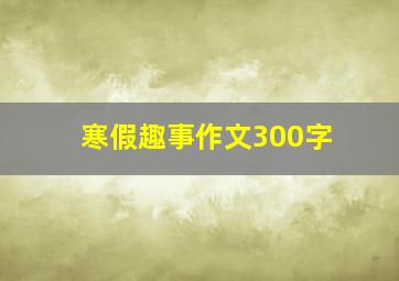 寒假趣事作文300字