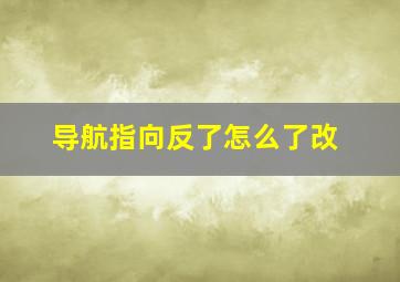 导航指向反了怎么了改