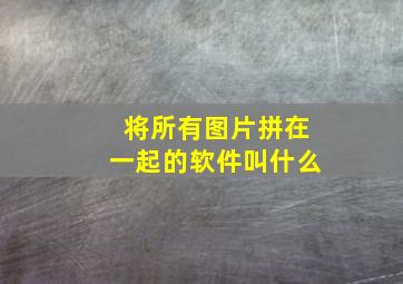 将所有图片拼在一起的软件叫什么