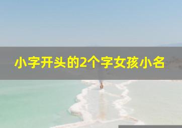 小字开头的2个字女孩小名