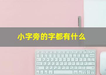 小字旁的字都有什么