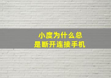 小度为什么总是断开连接手机