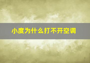 小度为什么打不开空调