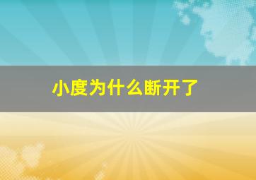 小度为什么断开了