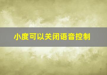 小度可以关闭语音控制