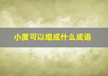 小度可以组成什么成语