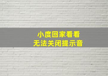 小度回家看看无法关闭提示音