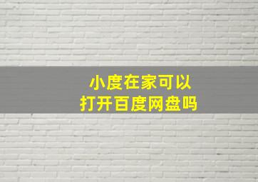 小度在家可以打开百度网盘吗