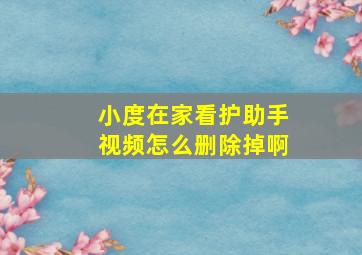 小度在家看护助手视频怎么删除掉啊