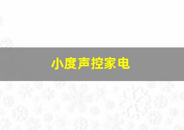 小度声控家电