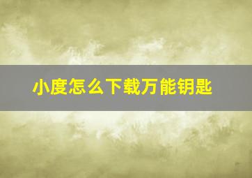 小度怎么下载万能钥匙