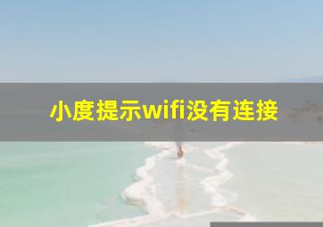 小度提示wifi没有连接