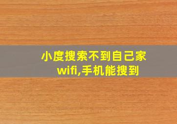 小度搜索不到自己家wifi,手机能搜到