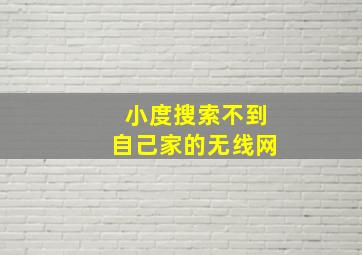 小度搜索不到自己家的无线网