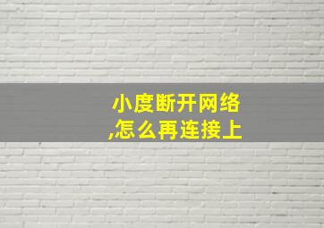 小度断开网络,怎么再连接上