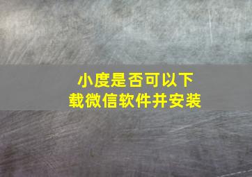 小度是否可以下载微信软件并安装