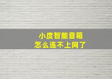 小度智能音箱怎么连不上网了