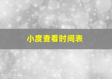 小度查看时间表