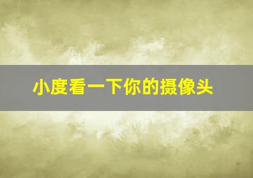 小度看一下你的摄像头