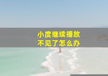 小度继续播放不见了怎么办