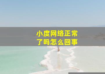 小度网络正常了吗怎么回事