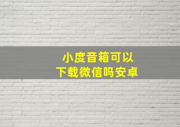 小度音箱可以下载微信吗安卓