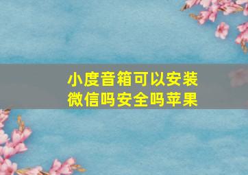 小度音箱可以安装微信吗安全吗苹果