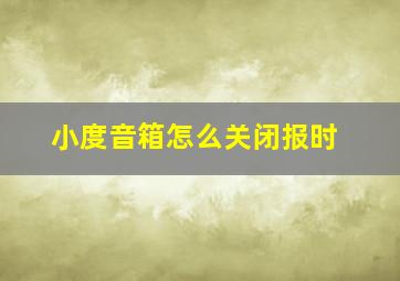 小度音箱怎么关闭报时