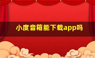 小度音箱能下载app吗