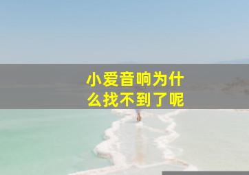 小爱音响为什么找不到了呢