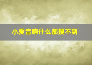 小爱音响什么都搜不到