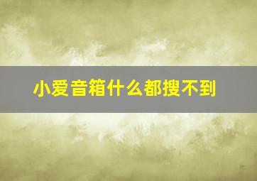 小爱音箱什么都搜不到