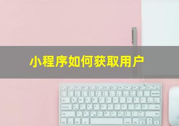 小程序如何获取用户