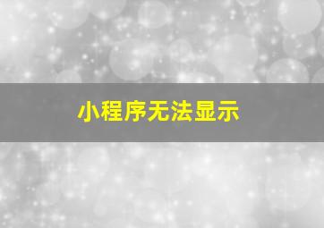 小程序无法显示