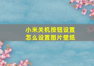 小米关机按钮设置怎么设置图片壁纸