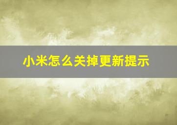 小米怎么关掉更新提示