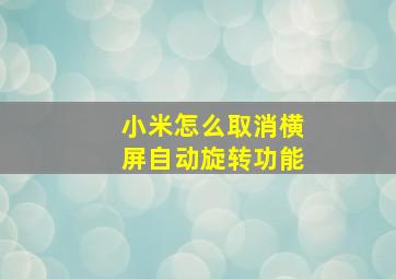 小米怎么取消横屏自动旋转功能