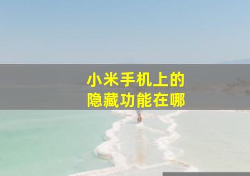 小米手机上的隐藏功能在哪