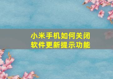 小米手机如何关闭软件更新提示功能