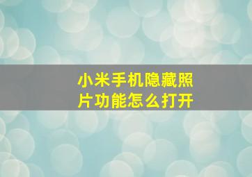 小米手机隐藏照片功能怎么打开