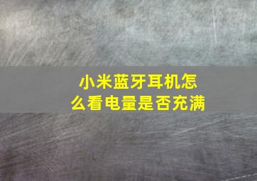 小米蓝牙耳机怎么看电量是否充满