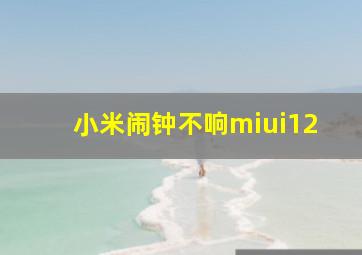 小米闹钟不响miui12