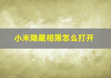 小米隐藏相簿怎么打开