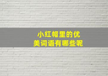 小红帽里的优美词语有哪些呢