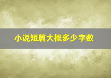 小说短篇大概多少字数